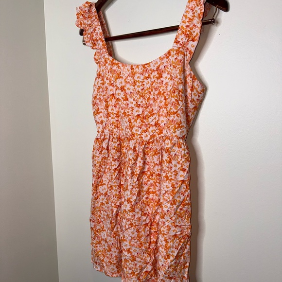 🖤Lush Orange Floral Mini Dress - Picture 3 of 6